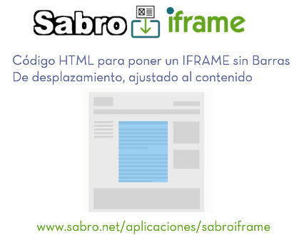 Codigo HTML para poner un iframe sin barras de desplazamiento y ajustado al contenido
