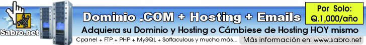Dominio Hosting y Emails con Cpanel en Guatemala