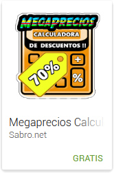 Android APP Megaprecios calculadora de descuentos