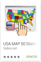 Android APP Juego del Mapa de los Estados Unidos de arrastrar y soltar