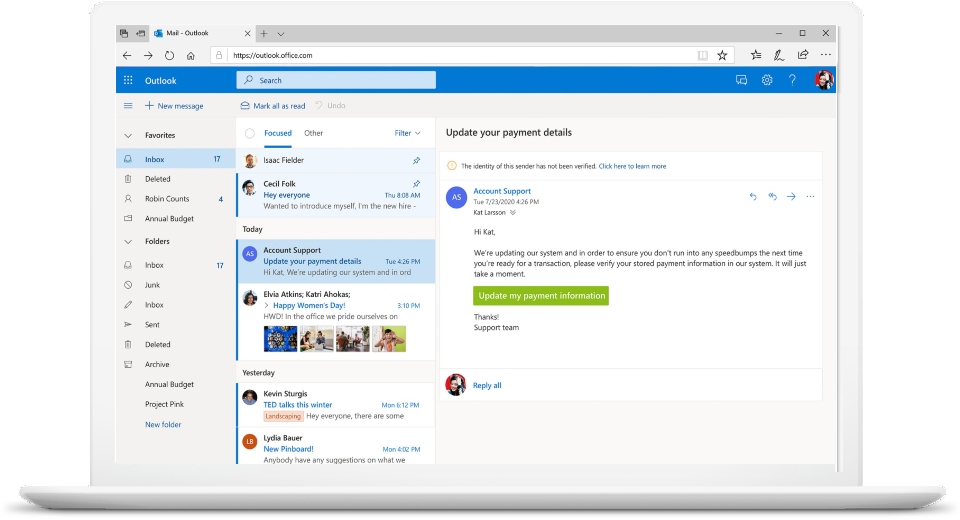 MICROSOFT 365 BUSINESS Mail Integration service